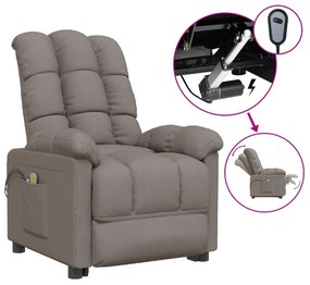 3073766 vidaXL Fotoliu de masaj electric rabatabil, gri taupe, textil