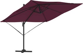vidaXL Parasol Roma Roșu 286 x 284 x 265 cm Aluminiu și poliester