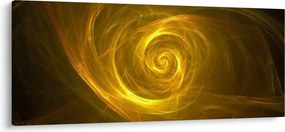 Tabloul cu spirala abstractă în galben (120x50 cm)