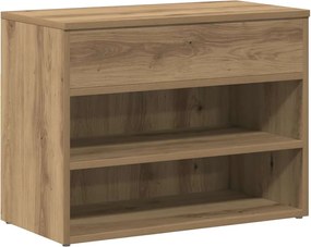vidaXL Banchetă pantofar stejar artizanal 60x30x45 cm, lemn prelucrat