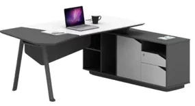 Masă birou cu dulap lateral ,picioare metalice ,design modern și elegant ,calitate premium , dimensiuni 2000*1400*750