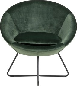 Fotoliu cu husă din catifea Actona Center, verde