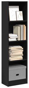 vidaXL Bibliotecă, negru, 40x24x143 cm, lemn prelucrat