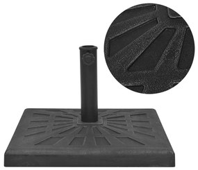 vidaXL Suport umbrelă de soare, rășină, pătrat, negru, 12 kg