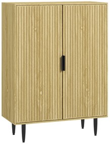 HOMCOM Dulap Pantofi 5 Niveluri cu Rafturi Reglabile, Picioare Metalice, Design Elegant Stejar, Stabil și Sigur, 80x38x110 cm | Aosom Romania