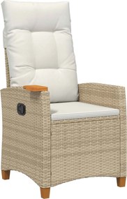 vidaXL Scaun reclinabil cu placă pentru ceai cu pernă 62 x 64 x 112 cm