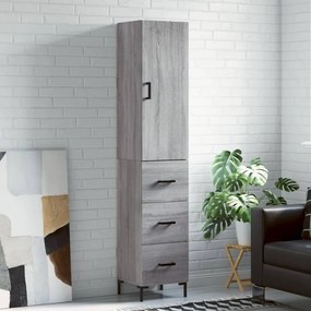 vidaXL Dulap înalt, gri sonoma, 34,5x34x180 cm, lemn prelucrat