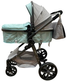 Carucior 2 in 1 cu cos de cumparaturi, transformabil, ușor și practic pentru copii 0-36 luni - CPC-34-bleu