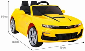 Masinuta Electrica cu acumulator pentru copii NOVOKIDS™ Chevrolet Camaro, Roti din Cauciuc EVA, Max 25 kg , Usi cu deschidere , 3 Viteze, Lungime 119