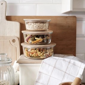 Recipient din sticlă cu capac din bambusFlorina Clavato , 640 ml, L