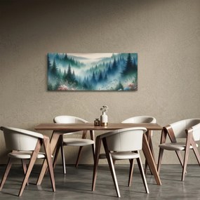 Tablou - Peisaj forestier cu ceață (120x50 cm)