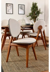 Set de scaune de sufragerie Touch Cream andWalnut, 2 buc.