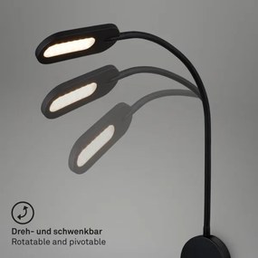 Lampă LED flexibilă dimabilă de perete Briloner 2177015 LED/6W/230V negru