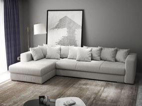 Colțar extensibil dumonde cu ladă de depozitare si sezut confortabil din spuma high-density, Gloria Zoom Cream 320x183 cm