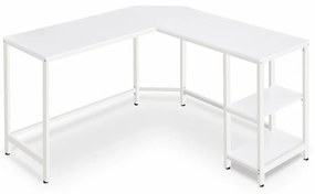 Birou in forma L, 138 x 138 x 76 cm, PAL melaminat / metal, alb, Vasagle