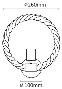 Aplică perete ROPE ARTHUR 1xE27/20W/230V