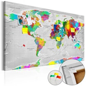 Tablou din plută - Maps: Colourful Finesse [Cork Map]