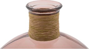 Vază din sticlă reciclată Mauro Ferretti Rope Artemis, roz deschis