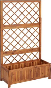 vidaXL Strat înălțat cu spalier, 85x38x150 cm, lemn masiv de acacia