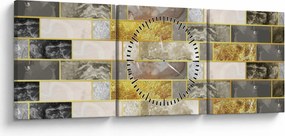 Tablou - Decor cu texturi (cu ceas) (90x30 cm)