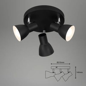 Briloner 2860-035 - Lampă spot CUP 3xE14/25W/230V negru