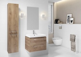 Dulap baie suspendat pentru lavoar Cersanit Lara, 60 cm, nuc, doua sertare - Resigilat