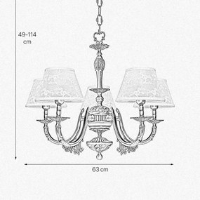 Candelabru 5 brate din alama design italian Angelica