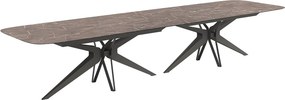 Set lemn masiv masă și scaune Hexagon - 400 × 120 × 75 cm, 8 scaune