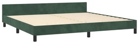Cadru de pat cu tablie, verde inchis, 200x200 cm, catifea Verde inchis, 200 x 200 cm, Design simplu
