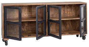 Vitrină în culoare naturală din lemn de mango 160x71 cm – Ixia