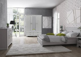 Mobilier dormitor clasic TIFFANY II, grej, PAL laminat, 5 piese