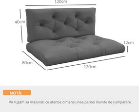 Outsunny Set de 2 Perne pentru Sezut si Spatar pentru Exterior
