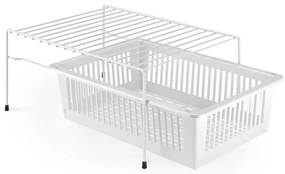 Raft suplimentar din oțel inoxidabil cu spațiu de depozitare Metaltex Dino, alb
