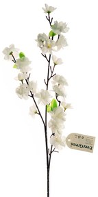 Floare artificială Sakura, 3 muguri, în. 66 cm,  albă