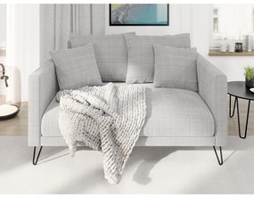 Canapea gri deschis cu tapițerie din chenille 140 cm Freya – Ropez