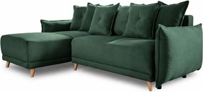 Colțar verde extensibil cu tapițerie din catifea reiată (colț variabil) Lazy Lukka – Miuform