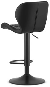 Scaun de bar din piele ecologica cu picior negru WEST, negru