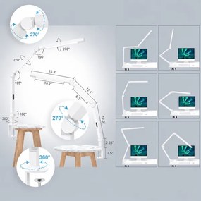 Brilagi-LED Lampă de masă tactilă reglabilă VARIO LED/12W/230V 3000-6500K albă