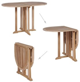 44663 vidaXL Set mobilier de exterior pliabil, 5 piese, lemn masiv de tec