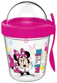 Disney Minnie pahar pentru gustări cu capac și lingură 350 ml