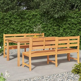 3157202 vidaXL Set de masă pentru grădină, lemn masiv de tec, 3 piese