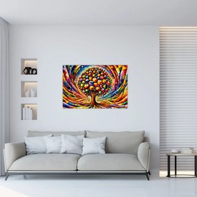Tablou – Arbore colorat cu mere (90x60 cm)