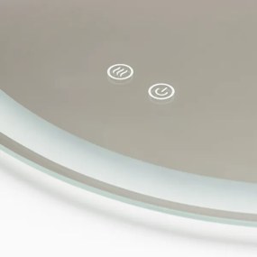 Brilagi-LED Oglindă AVA ECO LED, cu dimmer, cu sticlă fumurie, cu încălzire anti-aburire și iluminare integrată, LED 11,5W/230V Ø60 cm IP44