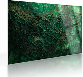 Tablou pe sticlă - Imagine microscopică verde (70x50 cm)