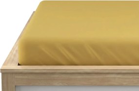 Cearsaf jersey BASIC galben 90 x 200 cm