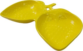Platou compartimentat STRAWBERRY, Galben, 25x15cm