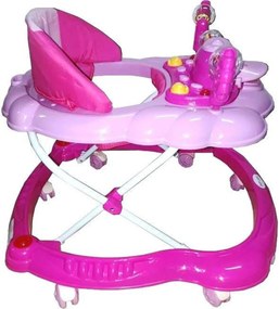Premergator Reglabil in 3 Trepte NOVOKIDS™ Happy Duck , Ratusca, Pliabil, 8 Roti, Cu Melodii, Roz