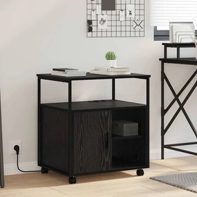 vidaXL Dulap de birou Stejar negru 60 x 46 x 67 cm Lemn compozit