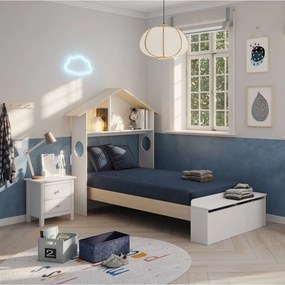 Noptieră de copii albă din lemn masiv de pin Max – Marckeric