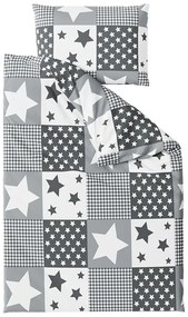 Lenjerie de pat din bumbac Culoare gri, WHITE BOX
